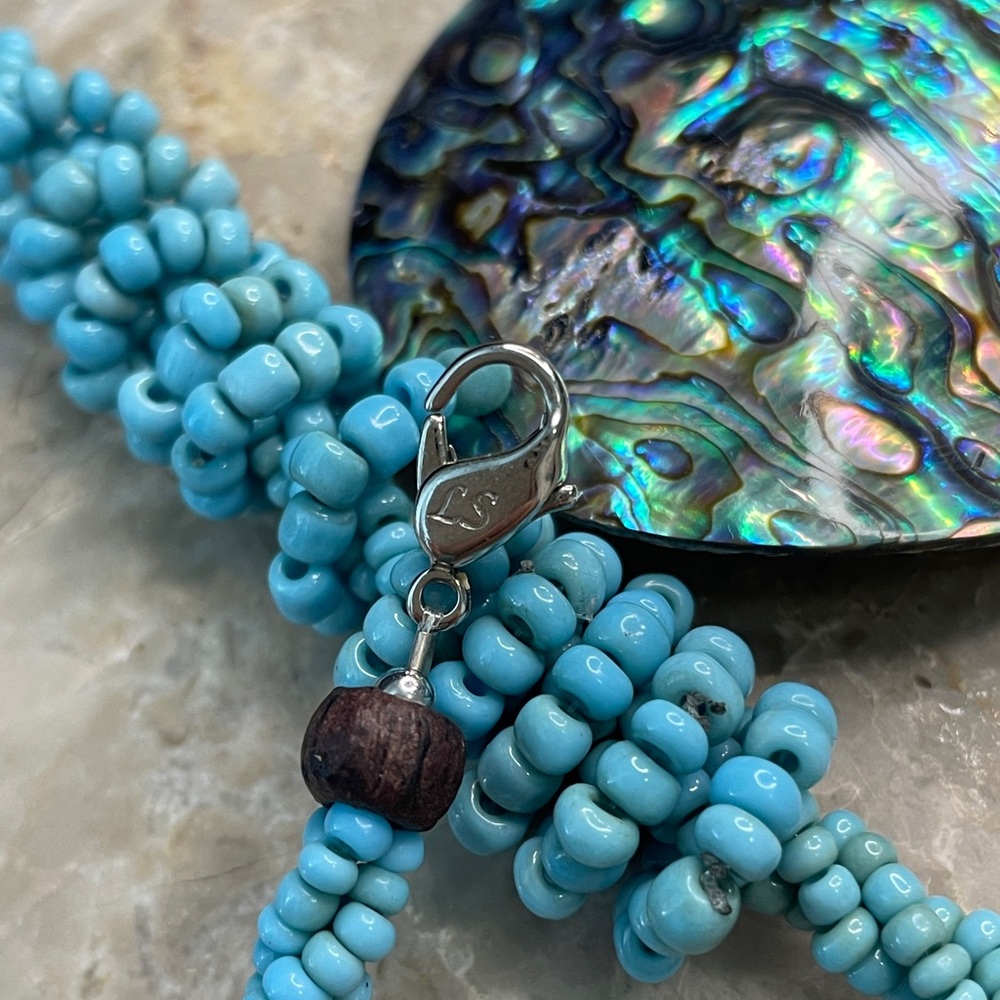Lee Sands Abalone and Turquoise Beaded Necklace - Picture 4 of 7